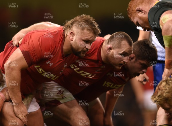 241118 - Wales v South Africa - Under Armour Series -  (L-R) Tomas Francis, Ken Owens and Nicky Smith of Wales 