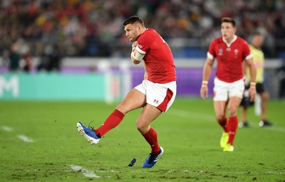 271019 - Wales v South Africa - Rugby World Cup Semi-Final - Dan Biggar of Wales kicks a penalty