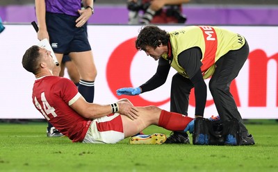 271019 - Wales v South Africa - Rugby World Cup Semi-Final - George North of Wales is seen down injured