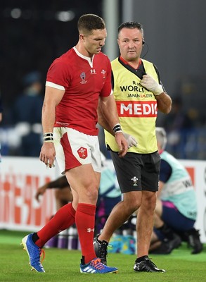 271019 - Wales v South Africa - Rugby World Cup Semi-Final - George North of Wales limps off injured