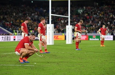 271019 - Wales v South Africa - Rugby World Cup Semi-Final - Dejected Dillon Lewis of Wales at full time