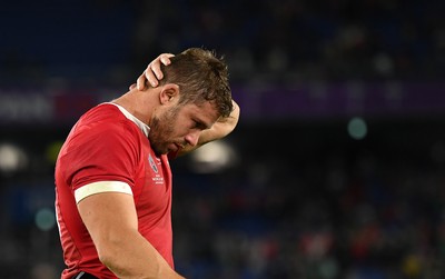 271019 - Wales v South Africa - Rugby World Cup Semi-Final - Dejected Leigh Halfpenny of Wales