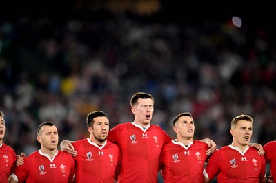 271019 - Wales v South Africa - Rugby World Cup Semi-Final - Gareth Davies, Justin Tipuric, Adam Beard, Owen Watkin and Jonathan Davies