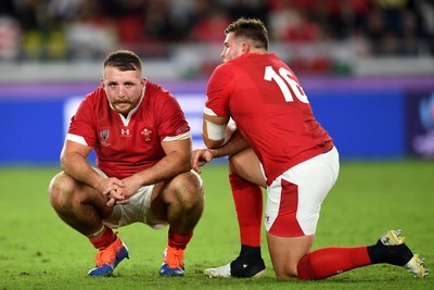 271019 - Wales v South Africa - Rugby World Cup Semi-Final - Dillon Lewis and Elliot Dee of Wales