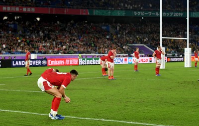 271019 - Wales v South Africa - Rugby World Cup Semi-Final - Owen Watkin of Wales looks dejected