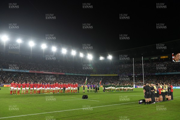 271019 - Wales v South Africa - Rugby World Cup Semi-Final - Wales during the anthem