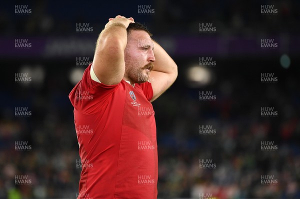271019 - Wales v South Africa - Rugby World Cup Semi-Final - Dejected Dillon Lewis of Wales at full time