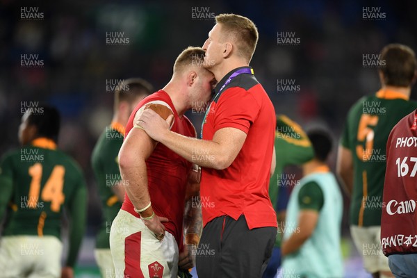 271019 - Wales v South Africa - Rugby World Cup Semi-Final - Dejected Ross Moriarty and Bradley Davies