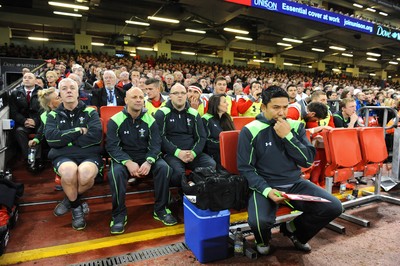 291114 - Wales v South Africa - Dove Men Series -John Rowland, Adam Beard, Martyn Payne, Sarah Jacobs and Prav Mathema on the bench