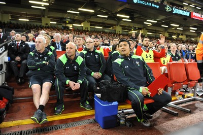 291114 - Wales v South Africa - Dove Men Series -John Rowland, Adam Beard, Martyn Payne, Sarah Jacobs and Prav Mathema on the bench