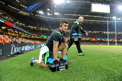 291114 - Wales v South Africa - Dove Men Series -Huw Bennett and Neil Jenkins on the bench