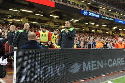 291114 - Wales v South Africa - Dove Men Series -Prav Mathema on the bench