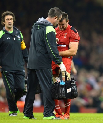 291114 - Wales v South Africa - Dove Men Series -Sam Warburton is treated by Geoff Davies