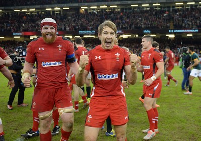 291114 - Wales v South Africa - Dove Men Series -Liam Williams of Wales celebrates win