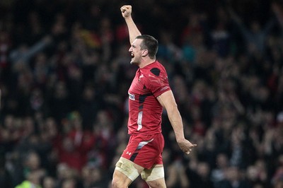 291114 - Wales v South Africa - Dove Men Series - Sam Warburton of Wales celebrates at full time