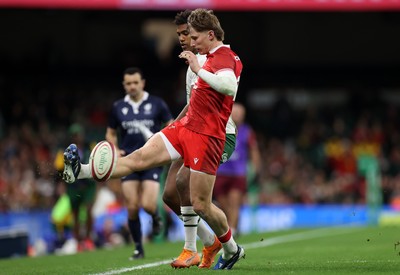 291125 - Wales v South Africa Springboks - Quilter Nations Series - Ellis Mee of Wales keeps the ball in play