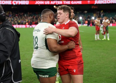 291125 - Wales v South Africa Springboks - Quilter Nations Series - Brodie Coghlan of Wales shakes hands with the opposition at full time