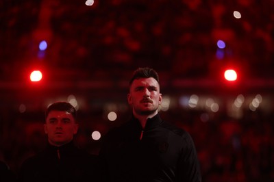 291125 - Wales v South Africa Springboks - Quilter Nations Series - Reuben Morgan-Williams and James Ratti sing the anthem