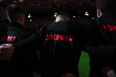 291125 - Wales v South Africa Springboks - Quilter Nations Series - Wales line up for the anthem