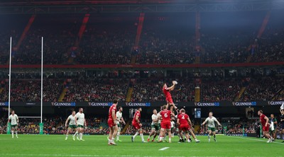 291125 - Wales v South Africa Springboks, Quilter Nations Series - Alex Mann of Wales takes the line out