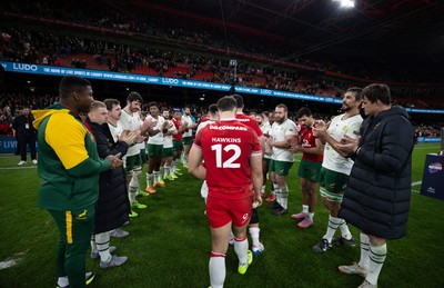 291125 - Wales v South Africa Springboks, Quilter Nations Series - Wales players are clapped off the pitch at the end of the match by the Springboks