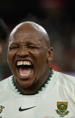 291125 - Wales v South Africa Springboks, Quilter Nations Series - Bongi Mbonambi of South Africa at the end of the match