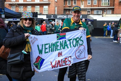 291125 - Wales v South Africa - Quilter Nations Series - South Africa fans before game in fan zone 
