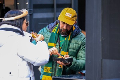 291125 - Wales v South Africa - Quilter Nations Series - South Africa fans before game in fan zone 