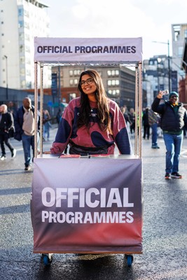 291125 - Wales v South Africa - Quilter Nations Series - Official programme seller outside Principality Stadium