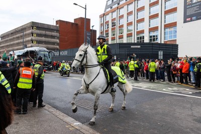 291125 - Wales v South Africa - Quilter Nations Series - South Africa team bus arrives at Principality Stadium