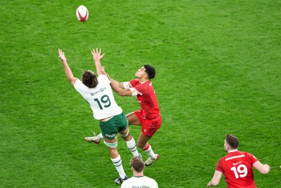 291125 - Wales v South Africa - Quilter Nations Series - Eben Etzebeth of South Africa wins the ball under pressure from Rio Dyer of Wales