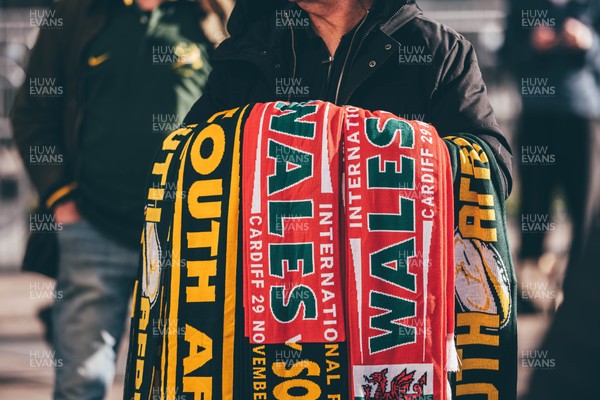 291125 - Wales v South Africa - Quilter Nations Series - Matchday colour in Cardiff City Centre ahead of the game 