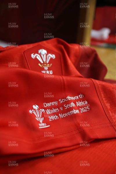 291125 - Wales v South Africa Springboks - Quilter Nations Series - Danny Southworth of Wales jersey in the dressing room before the game