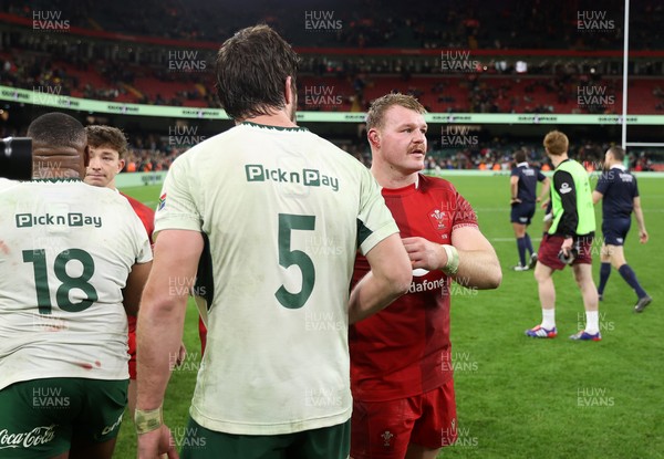 291125 - Wales v South Africa Springboks - Quilter Nations Series - Dewi Lake of Wales shakes hands with the opposition at full time