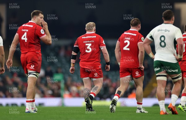 291125 - Wales v South Africa Springboks - Quilter Nations Series - Ben Carter, Keiron Assiratti and Dewi Lake of Wales 
