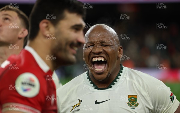 291125 - Wales v South Africa Springboks, Quilter Nations Series - Bongi Mbonambi of South Africa at the end of the match