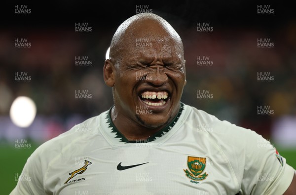 291125 - Wales v South Africa Springboks, Quilter Nations Series - Bongi Mbonambi of South Africa at the end of the match