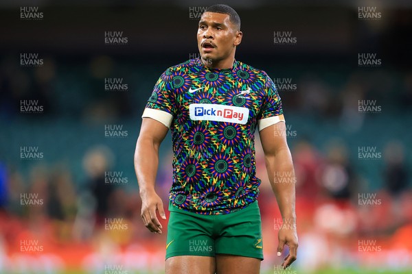 291125 - Wales v South Africa - Quilter Nations Series - South Africa players warming up before game 