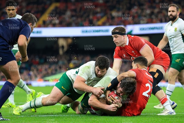 291125 - Wales v South Africa - Quilter Nations Series - Ruan Nortje of South Africa Scores a Try