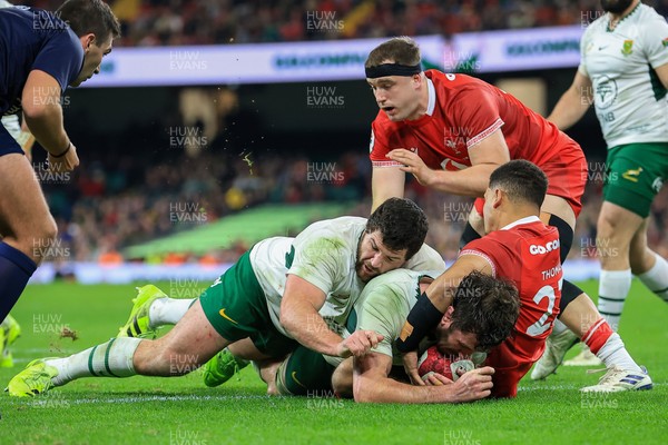 291125 - Wales v South Africa - Quilter Nations Series - Ruan Nortje of South Africa Scores a Try
