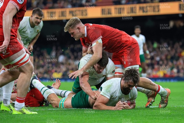 291125 - Wales v South Africa - Quilter Nations Series - Eben Etzebeth of South Africa Scores a Try