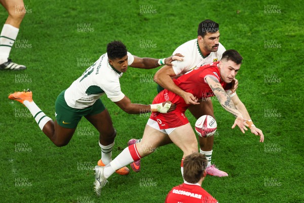 291125 - Wales v South Africa - Quilter Nations Series - Joe Roberts of Wales offloads the ball