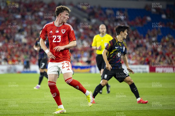 070923 - Wales v South Korea - International Friendly - Nathan Broadhead of Wales in action