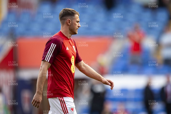 070923 - Wales v South Korea - International Friendly - Aaron Ramsey of Wales during the warm up