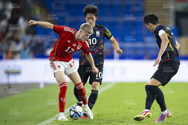 070923 - Wales v South Korea - International Friendly - Jordan James of Wales in action against Jaesung Lee of South Korea
