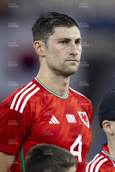 070923 - Wales v South Korea - International Friendly - Ben Davies of Wales during the national anthem