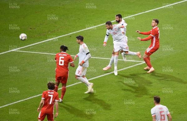 111018 - Wales v Spain - International Friendly Football - Sergio Ramos of Spain scores goal