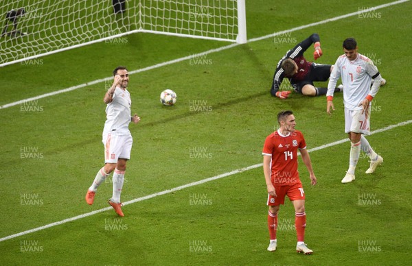 111018 - Wales v Spain - International Friendly Football - Paco Alcocer of Spain celebrates scoring goal