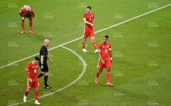 111018 - Wales v Spain - International Friendly Football - Ashley Williams of Wales looks dejected