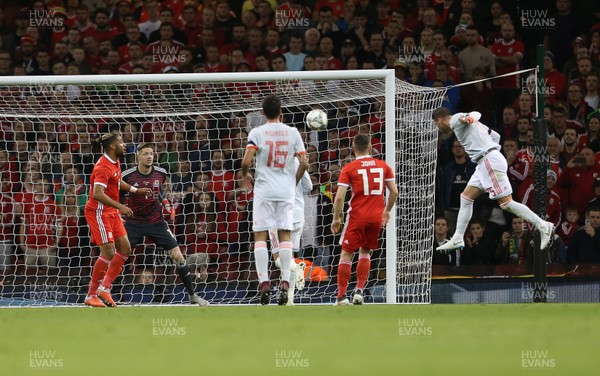 111018 - Wales v Spain - International Friendly - Sergio Ramos of Spain scores their second goal